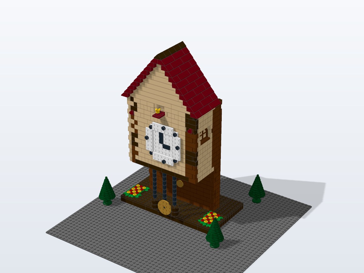 Alpine Chalet Cuckoo Clock brick model