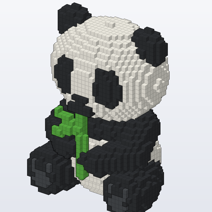 Bamboo Munching Panda brick model