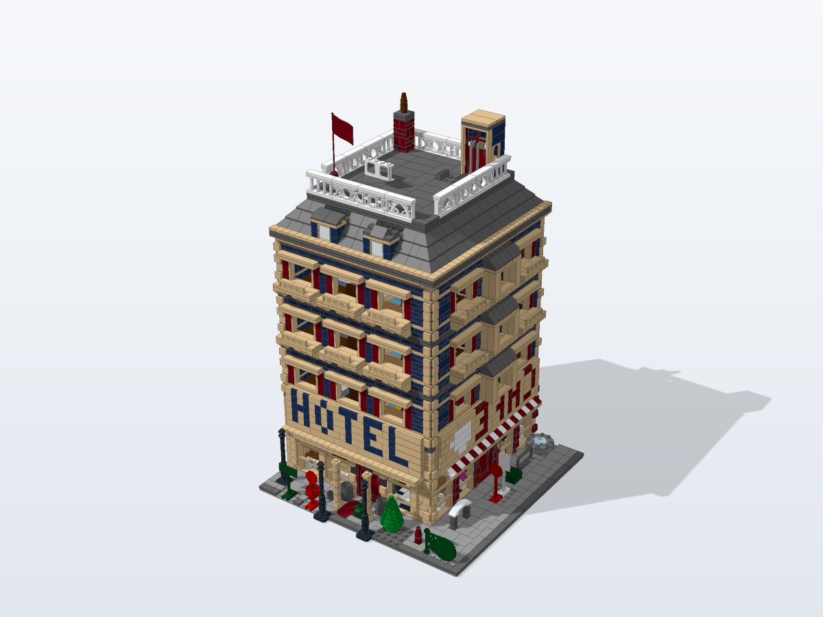 Boutique Corner Hotel brick model