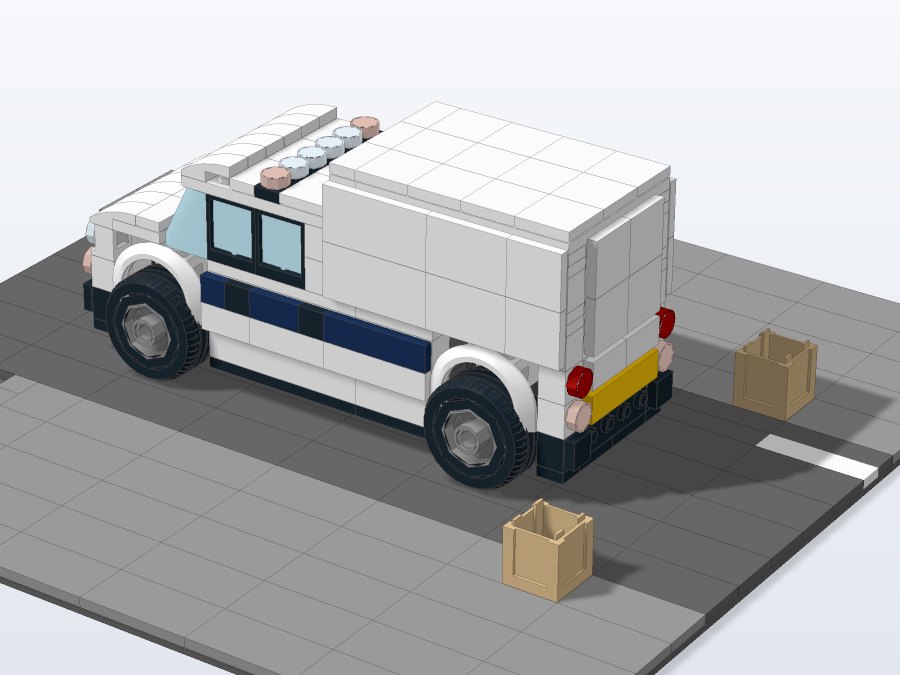 City Delivery Van from the back left