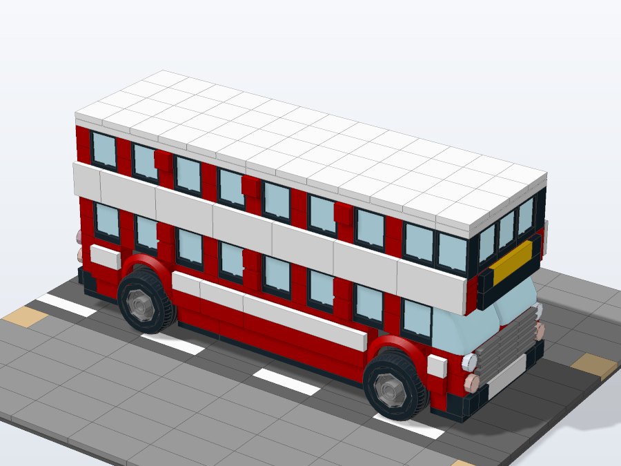 City Double-Decker Bus from the front right
