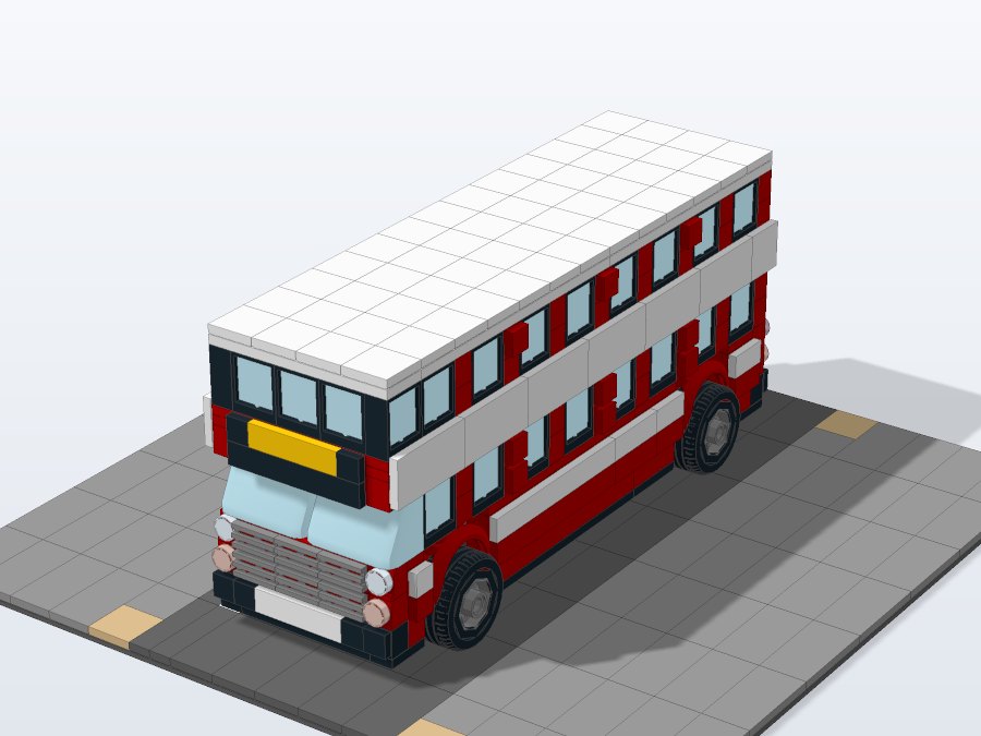 City Double-Decker Bus from the back right