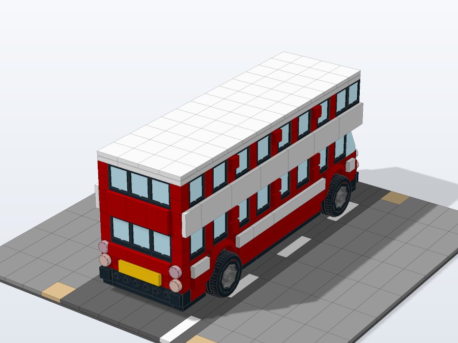 City Double-Decker Bus from the front left