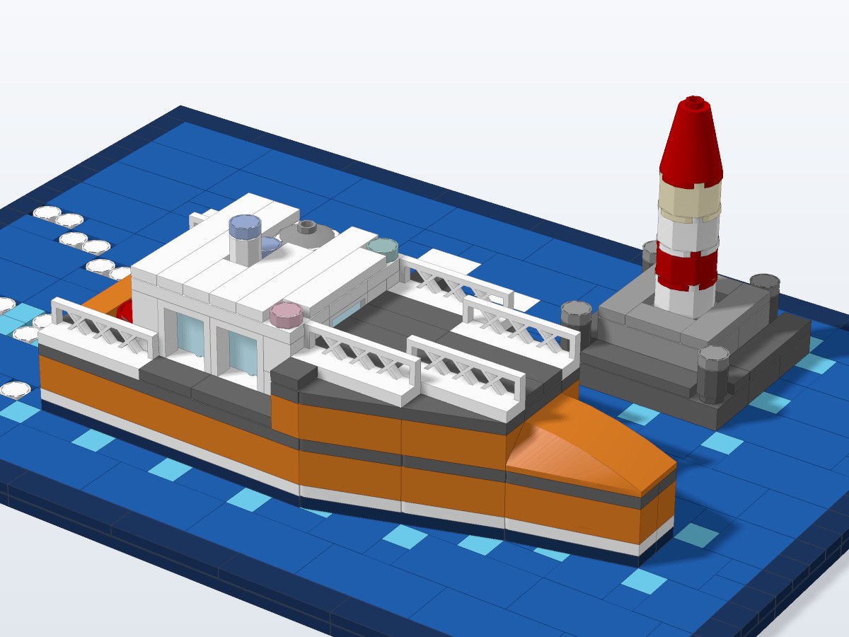 Coastguard Lifeboat brick model