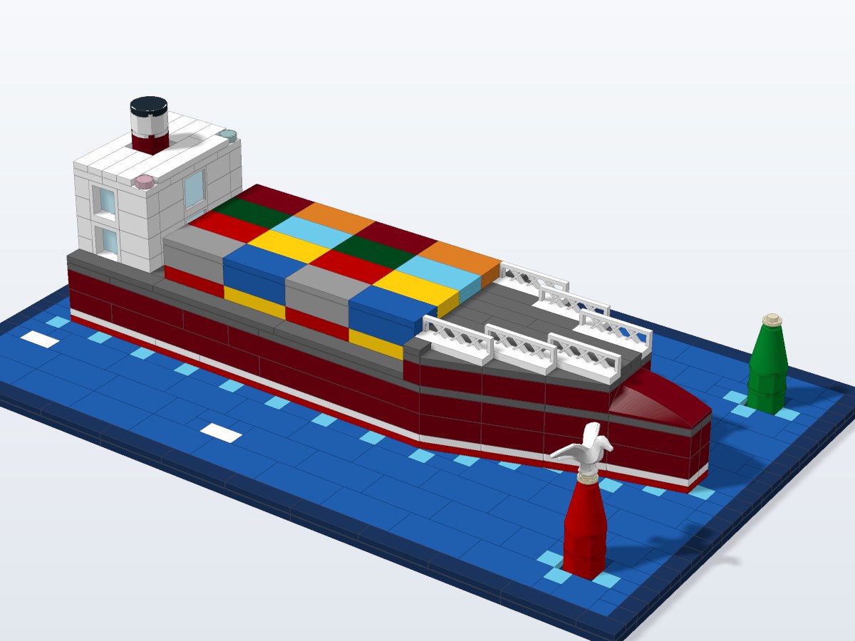 Container Cargo Ship brick model