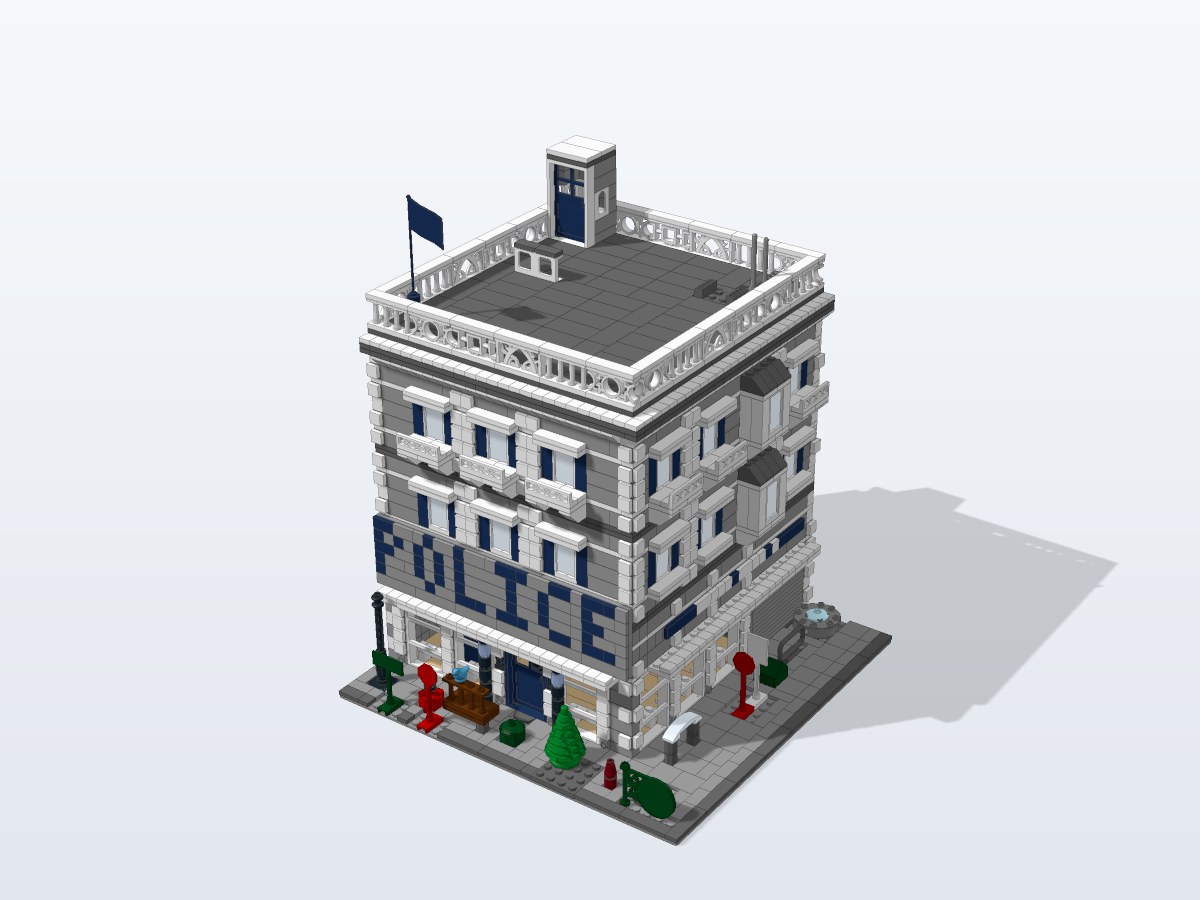Corner Police Station brick model