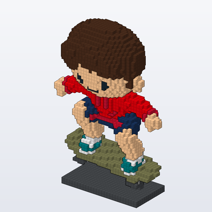 Crouching Skateboarder brick model