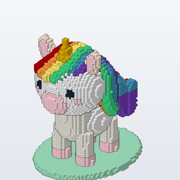 Cute Rainbow Unicorn brick model