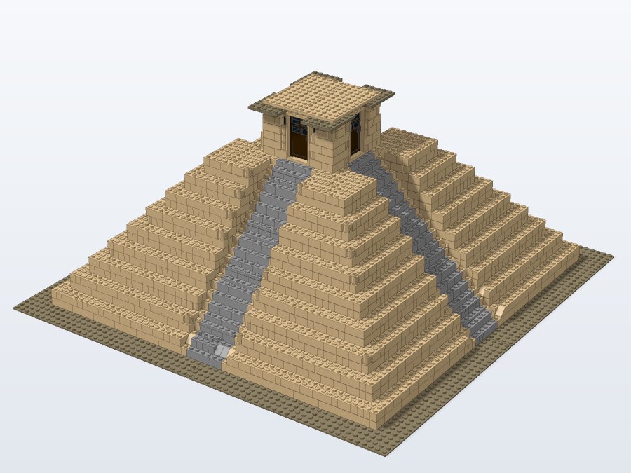 El Castillo at Chichen Itza from the front right
