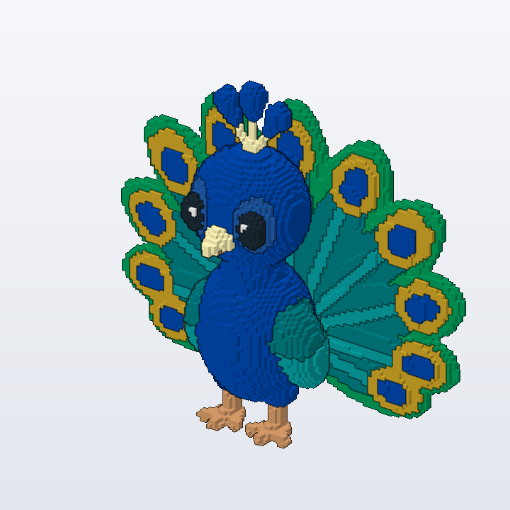 Fan-Tailed Peacock brick model