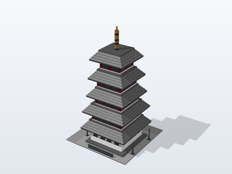 Five-Storey Japanese Pagoda from the back left