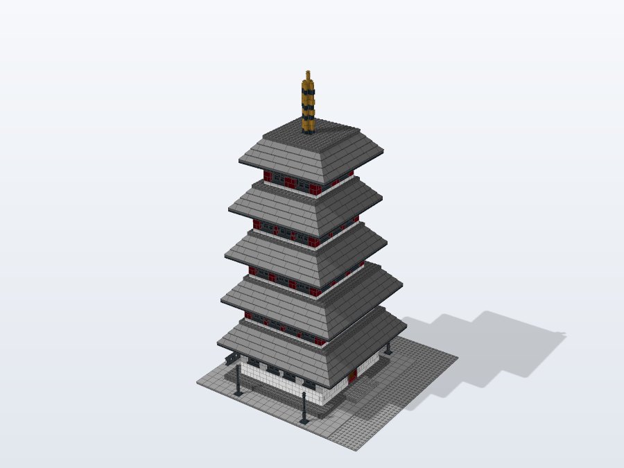 Five-Storey Japanese Pagoda from the front left