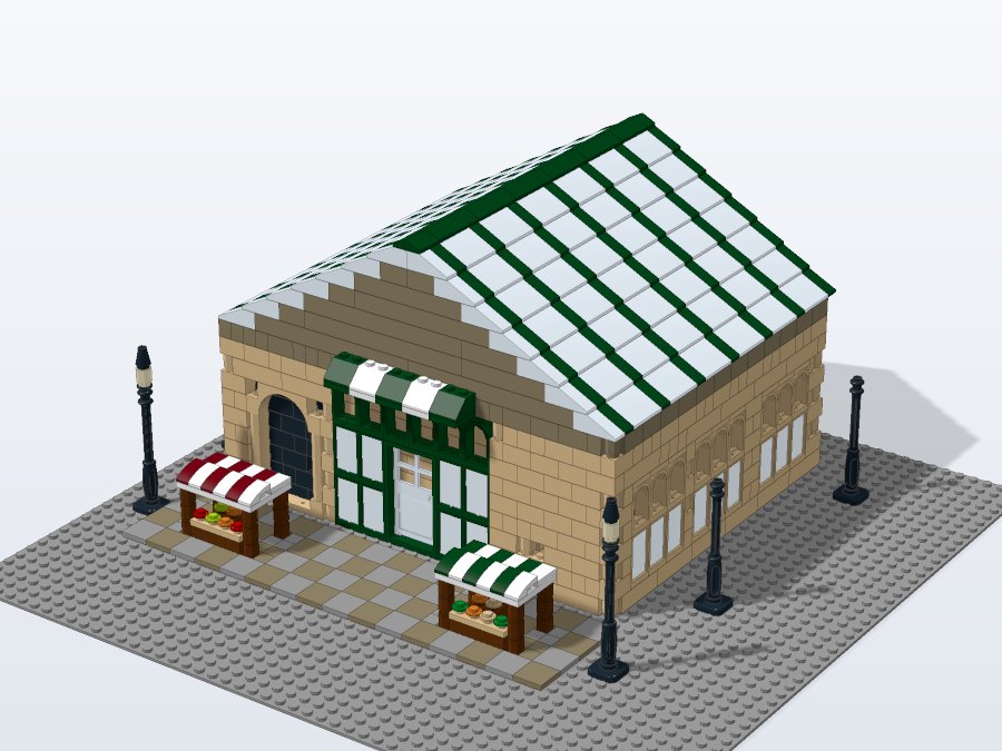Glass-Roof Market Hall from the front right