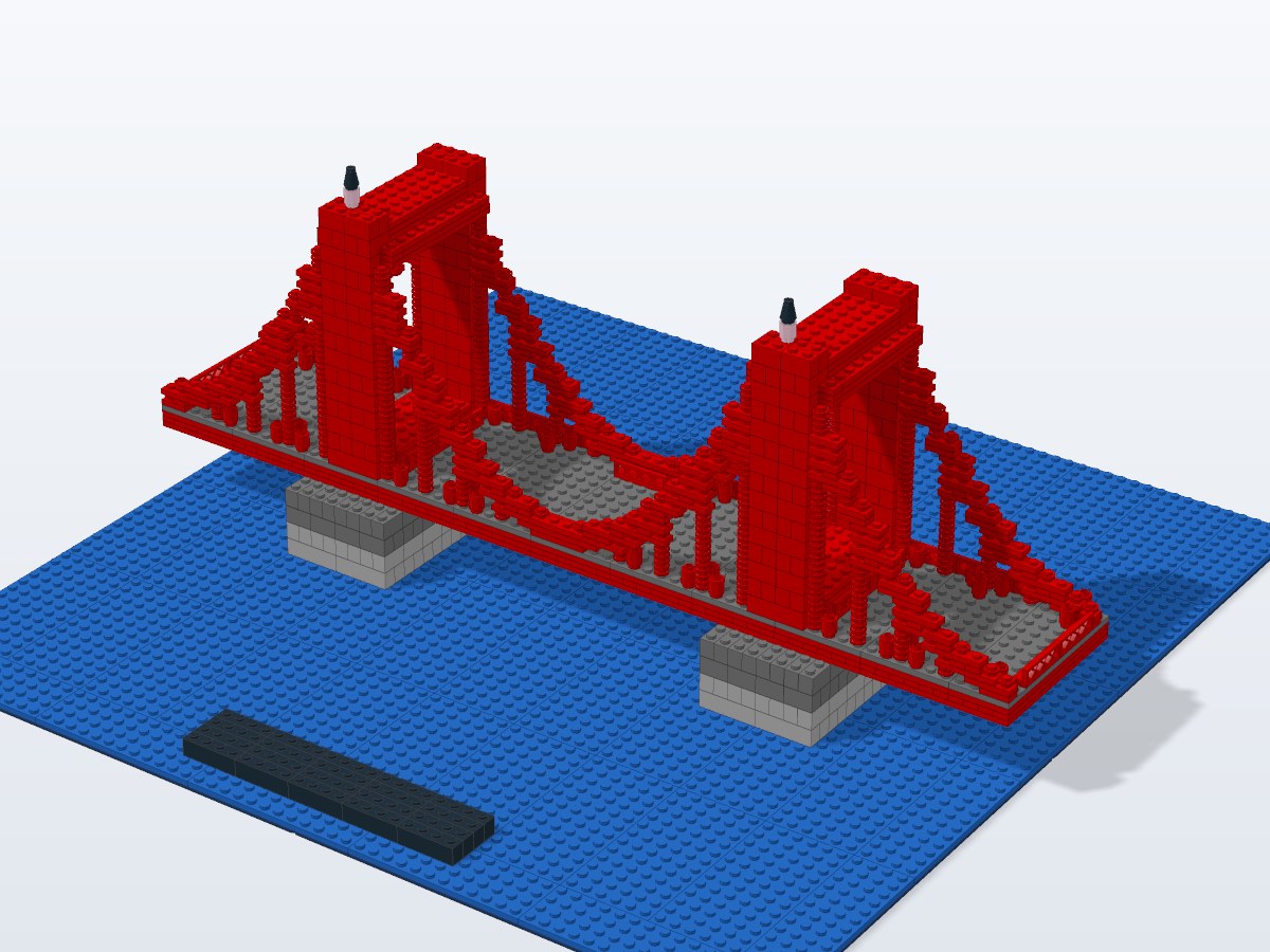 Golden Gate Bridge — San Francisco Bay brick model