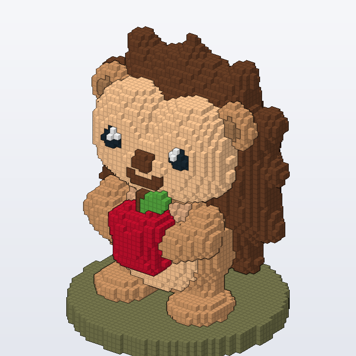 Hedgehog Hugging An Apple brick model