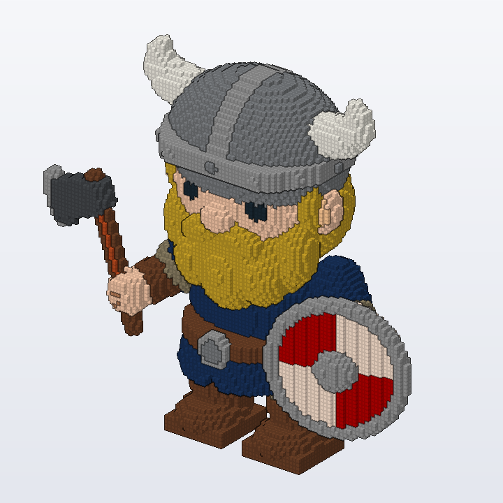Horned Viking Warrior brick model