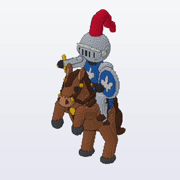 Knight And Rearing Horse brick model