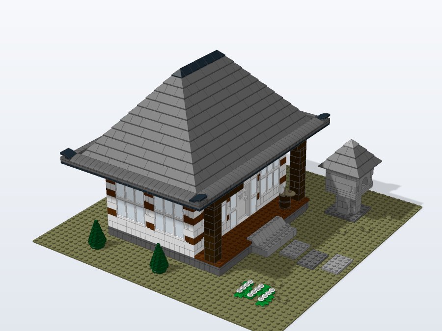 Moss Garden Tea House from the front left