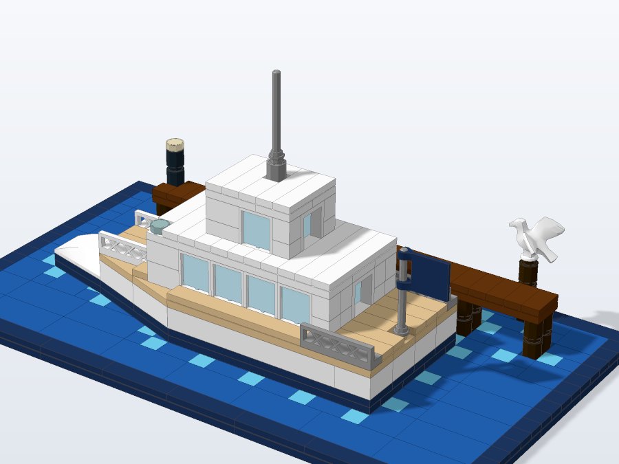 Motor Yacht from the back left