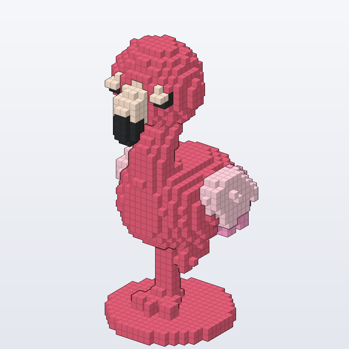 One-Legged Pink Flamingo brick model