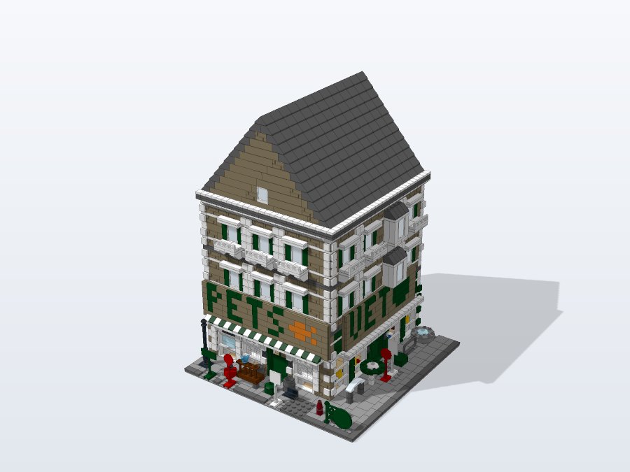 Pet Shop & Vet Corner Apartments from the front right