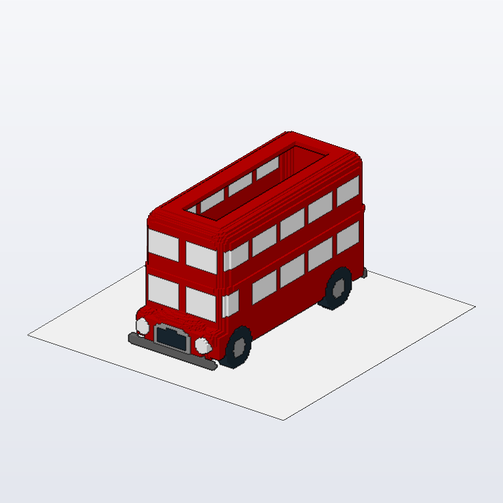 Red Double-Decker Bus brick model