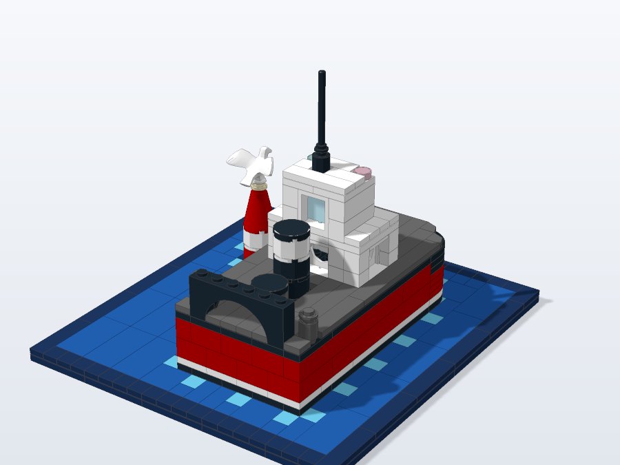 Red Harbour Tugboat from the front left