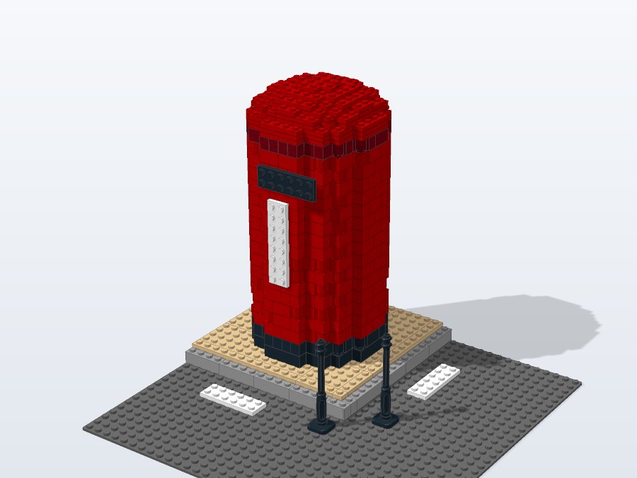 Red Postbox Street Corner from the front right