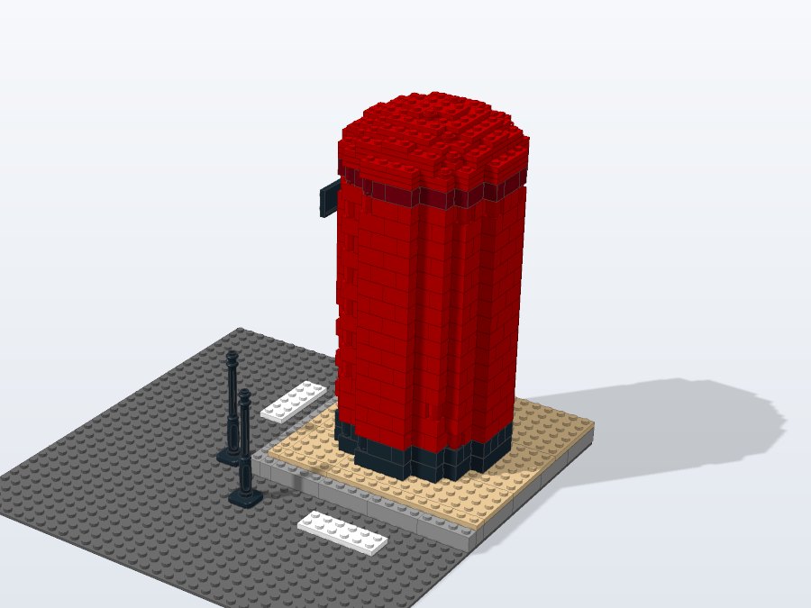 Red Postbox Street Corner from the back right