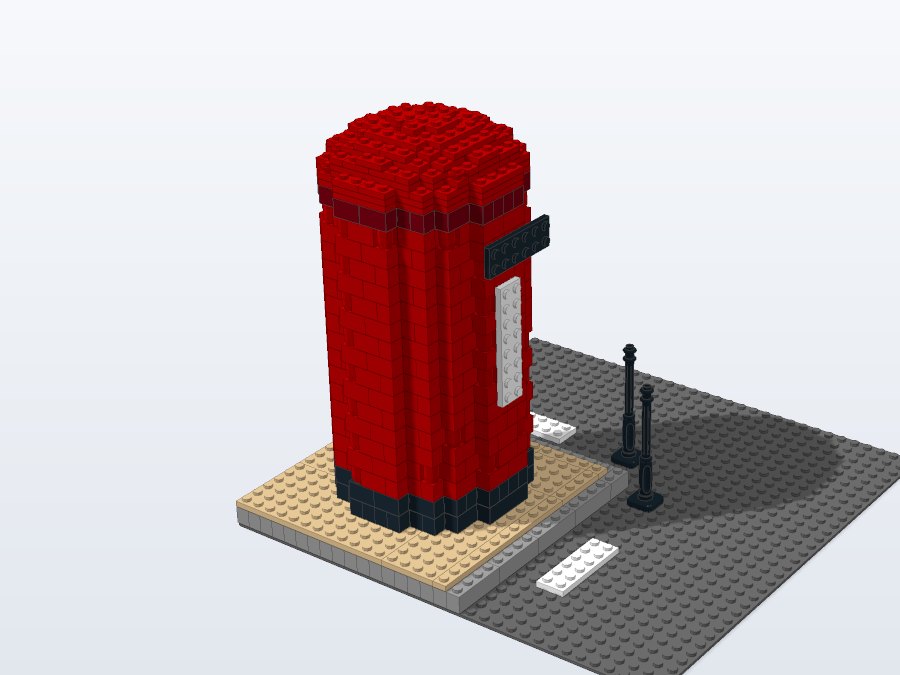 Red Postbox Street Corner from the front left