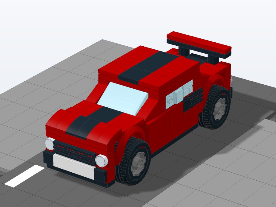 Red Sports Coupe from the back right