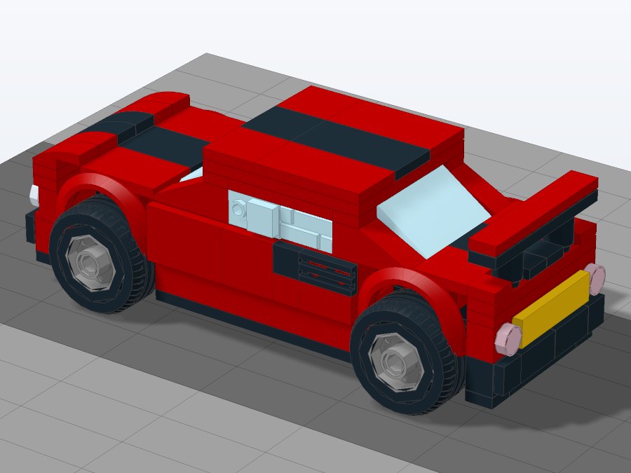 Red Sports Coupe from the back left