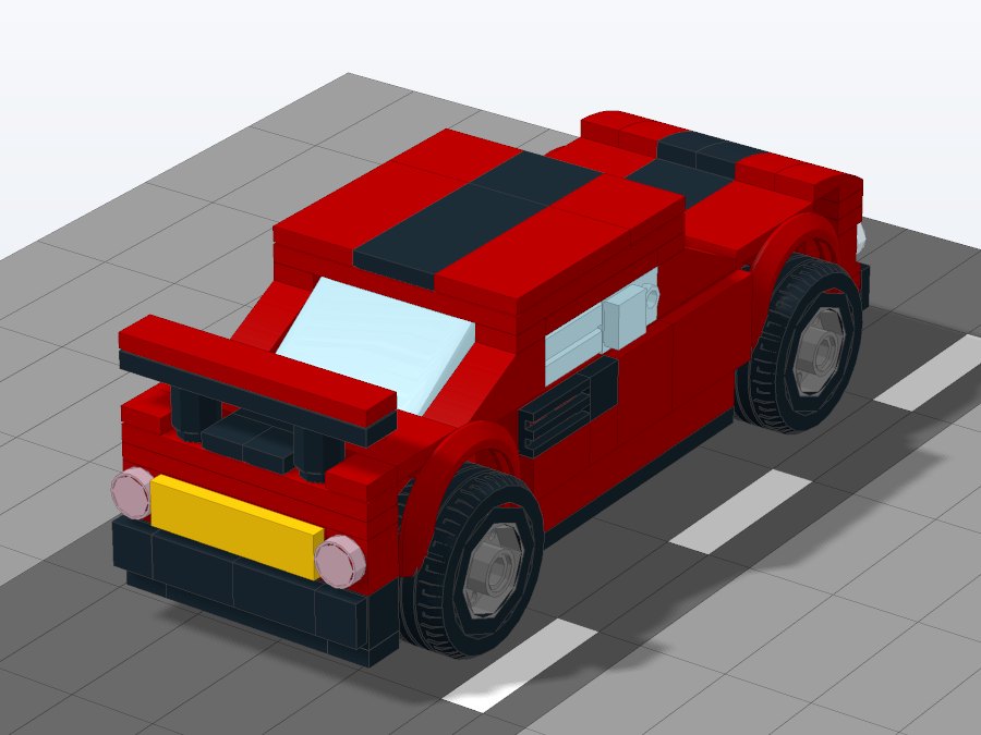 Red Sports Coupe from the front left