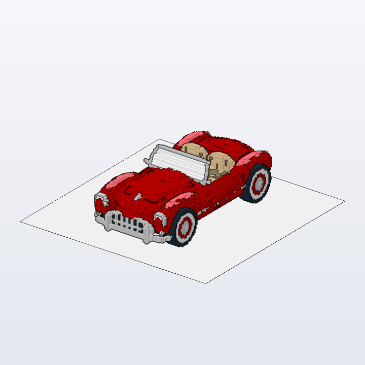 Red Vintage Convertible brick model
