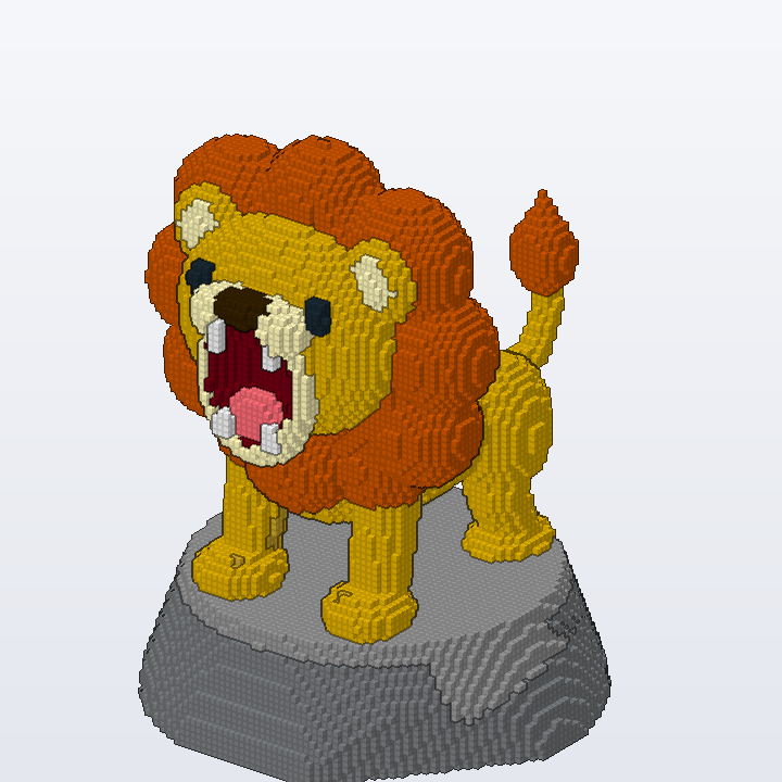 Roaring Lion on Rock brick model