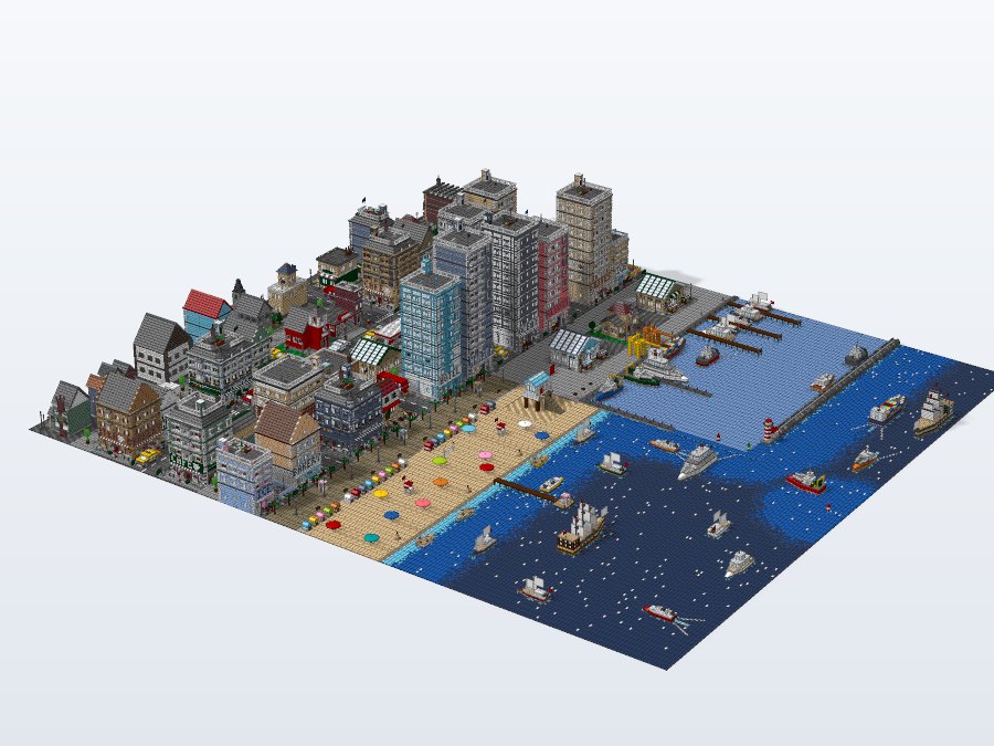 Seaside City from the front left