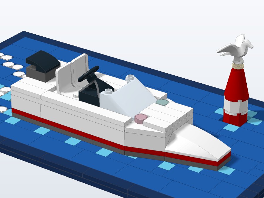 Speedboat from the front right