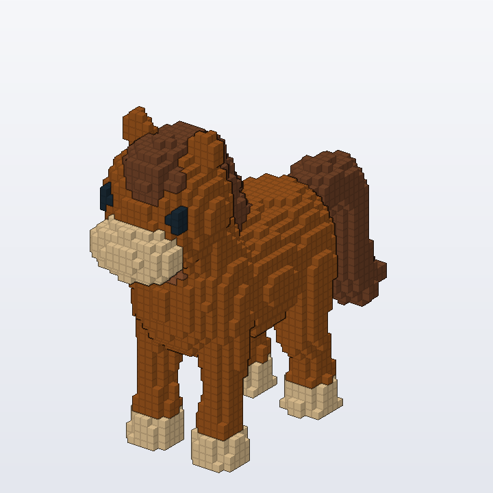 Standing Brown Horse brick model