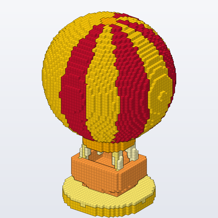 Striped Hot Air Balloon brick model