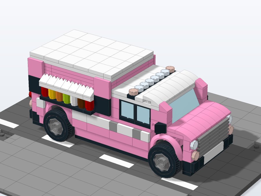 Sunny Scoops Ice Cream Truck from the front right