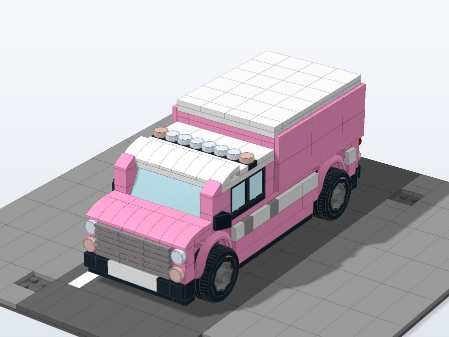 Sunny Scoops Ice Cream Truck from the back right