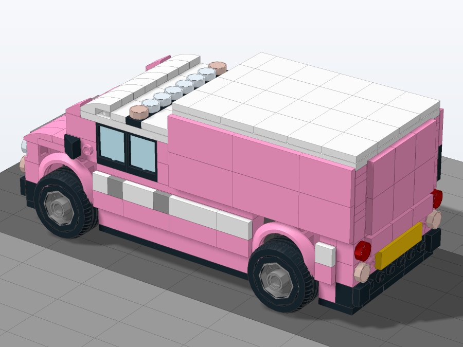 Sunny Scoops Ice Cream Truck from the back left