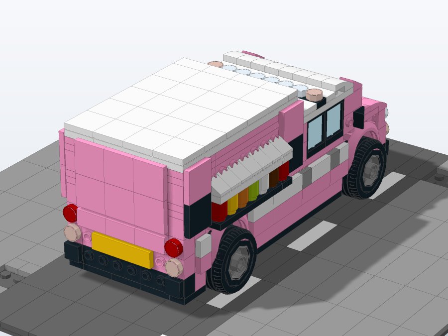 Sunny Scoops Ice Cream Truck from the front left