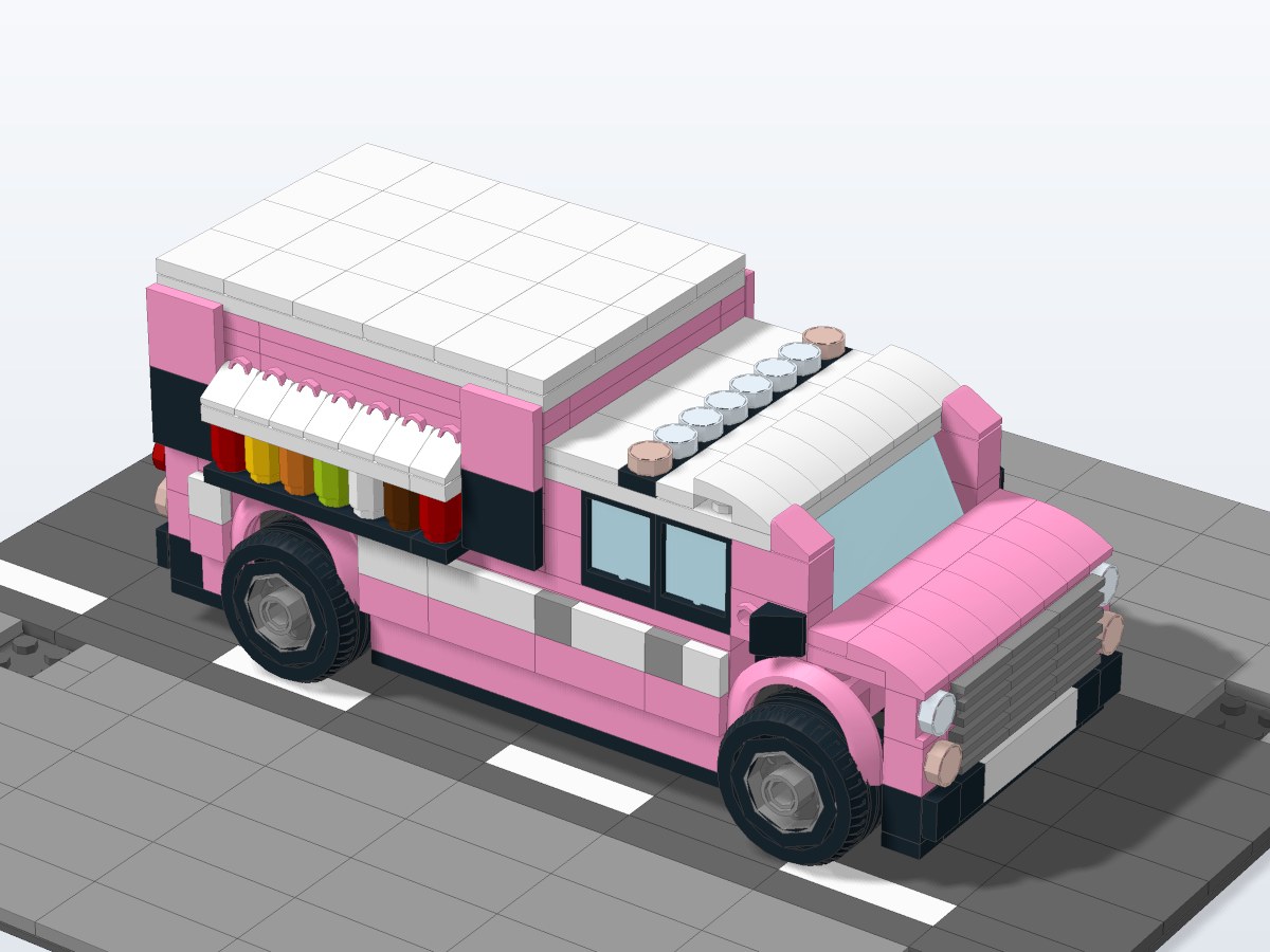 Sunny Scoops Ice Cream Truck brick model