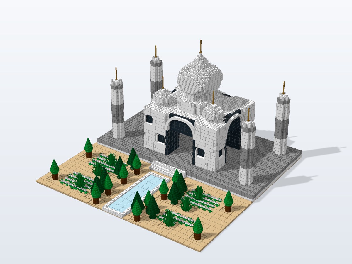 Taj Mahal and Reflecting Gardens brick model