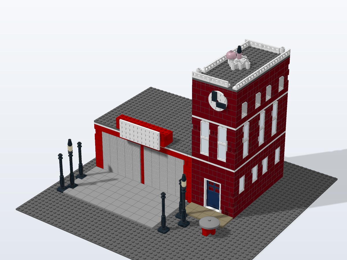 Twin Bay Fire Station brick model