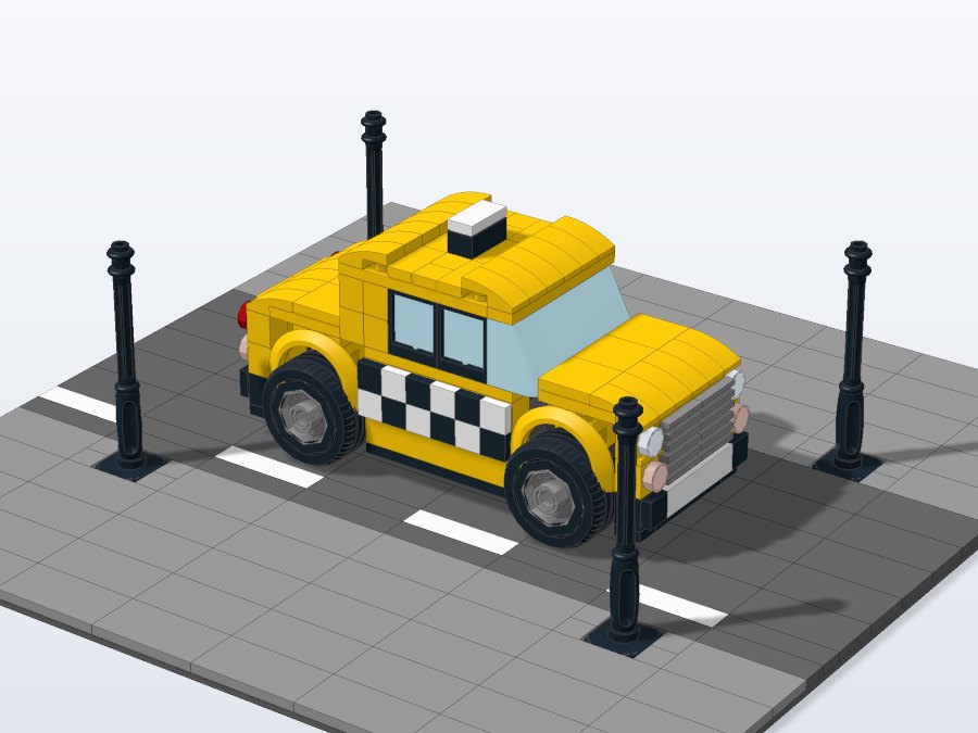 Vintage Yellow Taxi from the front right