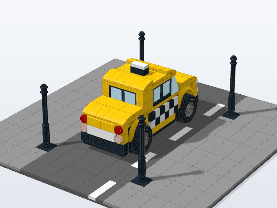 Vintage Yellow Taxi from the front left