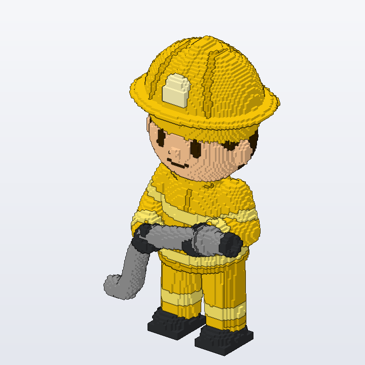 Yellow-Suited Firefighter brick model